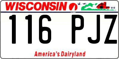 WI license plate 116PJZ