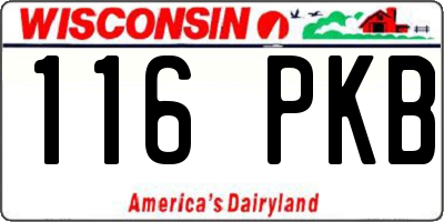 WI license plate 116PKB