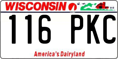WI license plate 116PKC