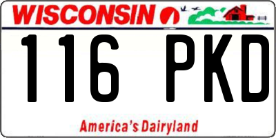 WI license plate 116PKD
