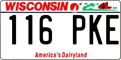 WI license plate 116PKE