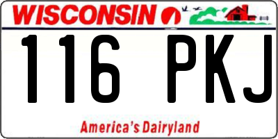 WI license plate 116PKJ