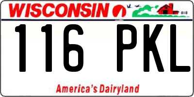 WI license plate 116PKL