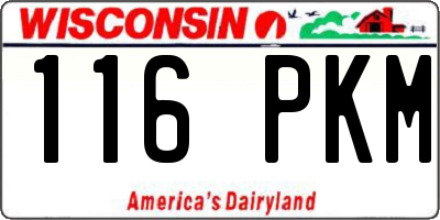 WI license plate 116PKM