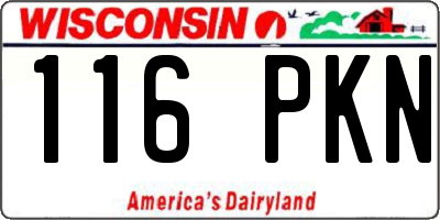 WI license plate 116PKN