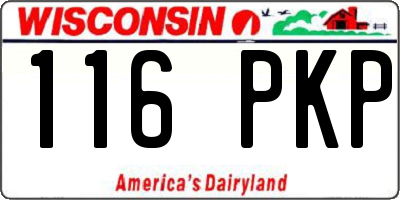 WI license plate 116PKP