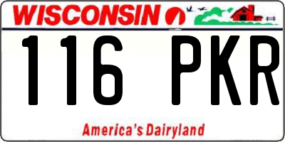 WI license plate 116PKR