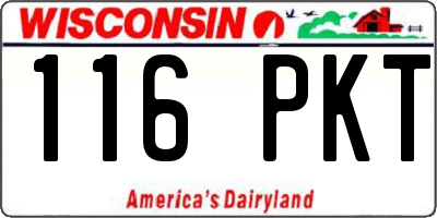WI license plate 116PKT