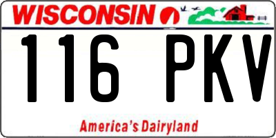 WI license plate 116PKV