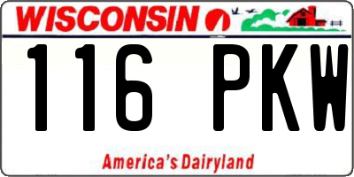 WI license plate 116PKW