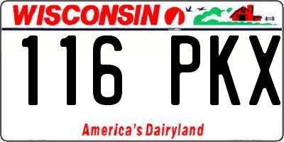 WI license plate 116PKX