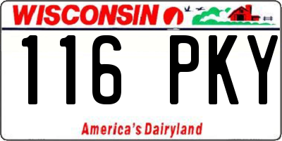 WI license plate 116PKY