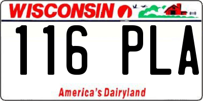 WI license plate 116PLA