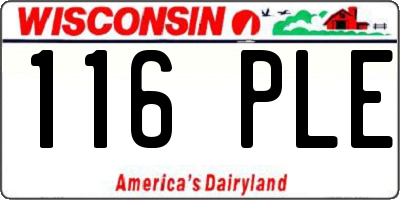 WI license plate 116PLE