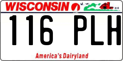 WI license plate 116PLH