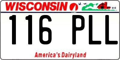 WI license plate 116PLL