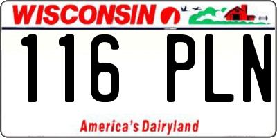 WI license plate 116PLN