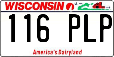 WI license plate 116PLP