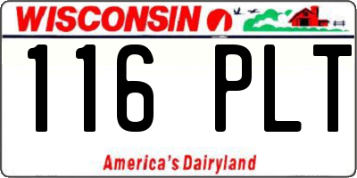 WI license plate 116PLT