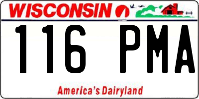 WI license plate 116PMA