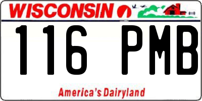 WI license plate 116PMB