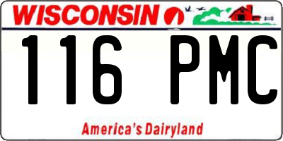 WI license plate 116PMC