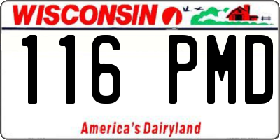 WI license plate 116PMD