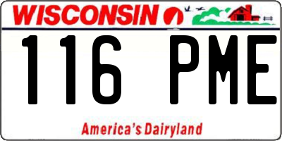 WI license plate 116PME