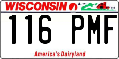 WI license plate 116PMF
