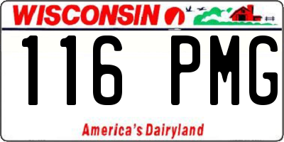 WI license plate 116PMG