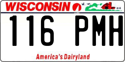 WI license plate 116PMH