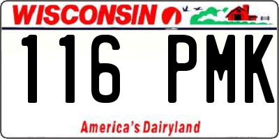 WI license plate 116PMK