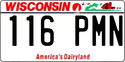 WI license plate 116PMN