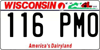 WI license plate 116PMO