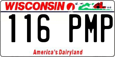 WI license plate 116PMP