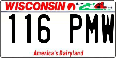 WI license plate 116PMW