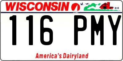 WI license plate 116PMY