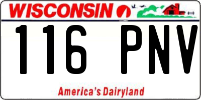 WI license plate 116PNV