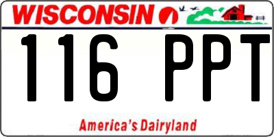 WI license plate 116PPT