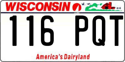 WI license plate 116PQT