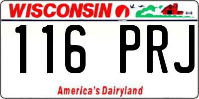 WI license plate 116PRJ