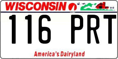 WI license plate 116PRT