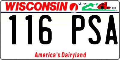 WI license plate 116PSA
