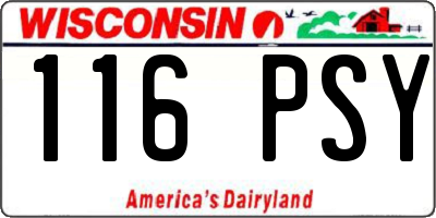 WI license plate 116PSY