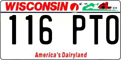 WI license plate 116PTO