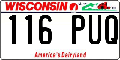 WI license plate 116PUQ