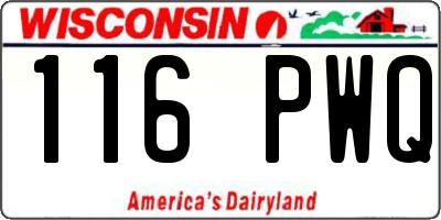 WI license plate 116PWQ