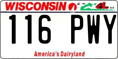 WI license plate 116PWY