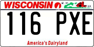 WI license plate 116PXE
