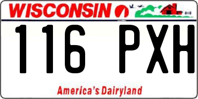 WI license plate 116PXH